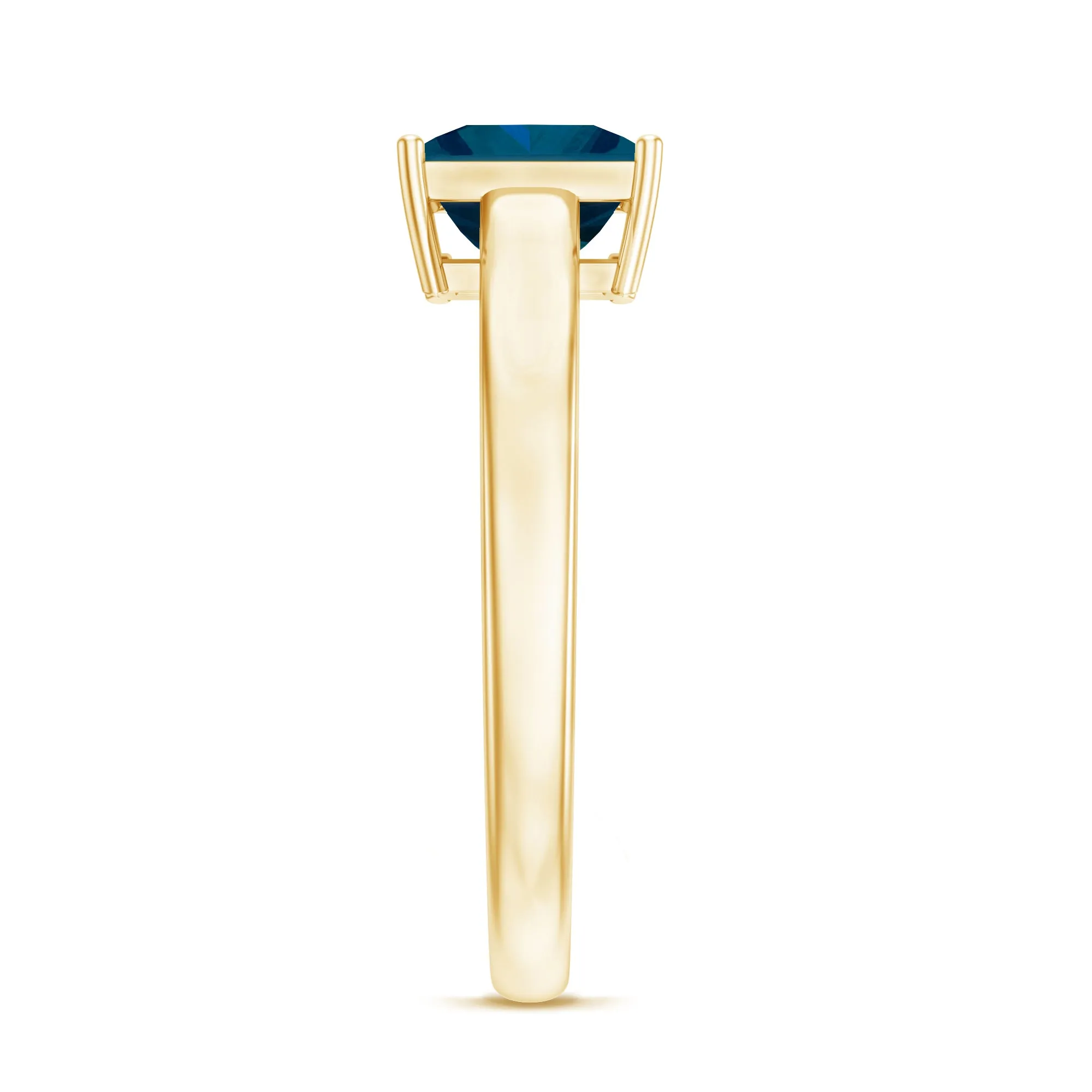 Princess Cut London Blue Topaz Solitaire Engagement Ring