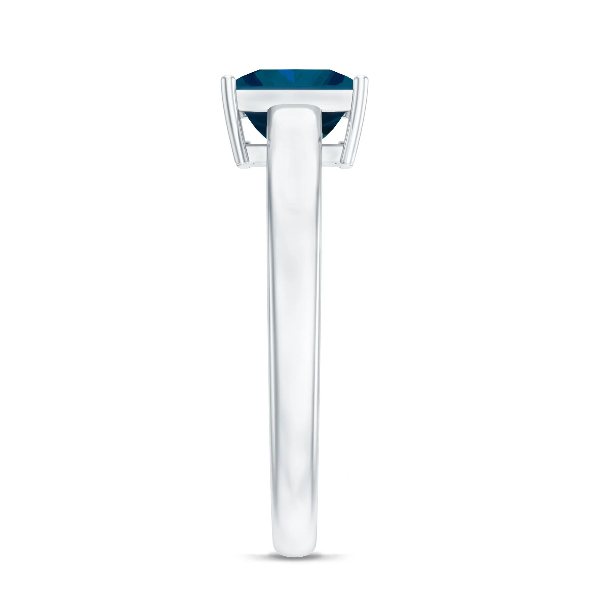 Princess Cut London Blue Topaz Solitaire Engagement Ring