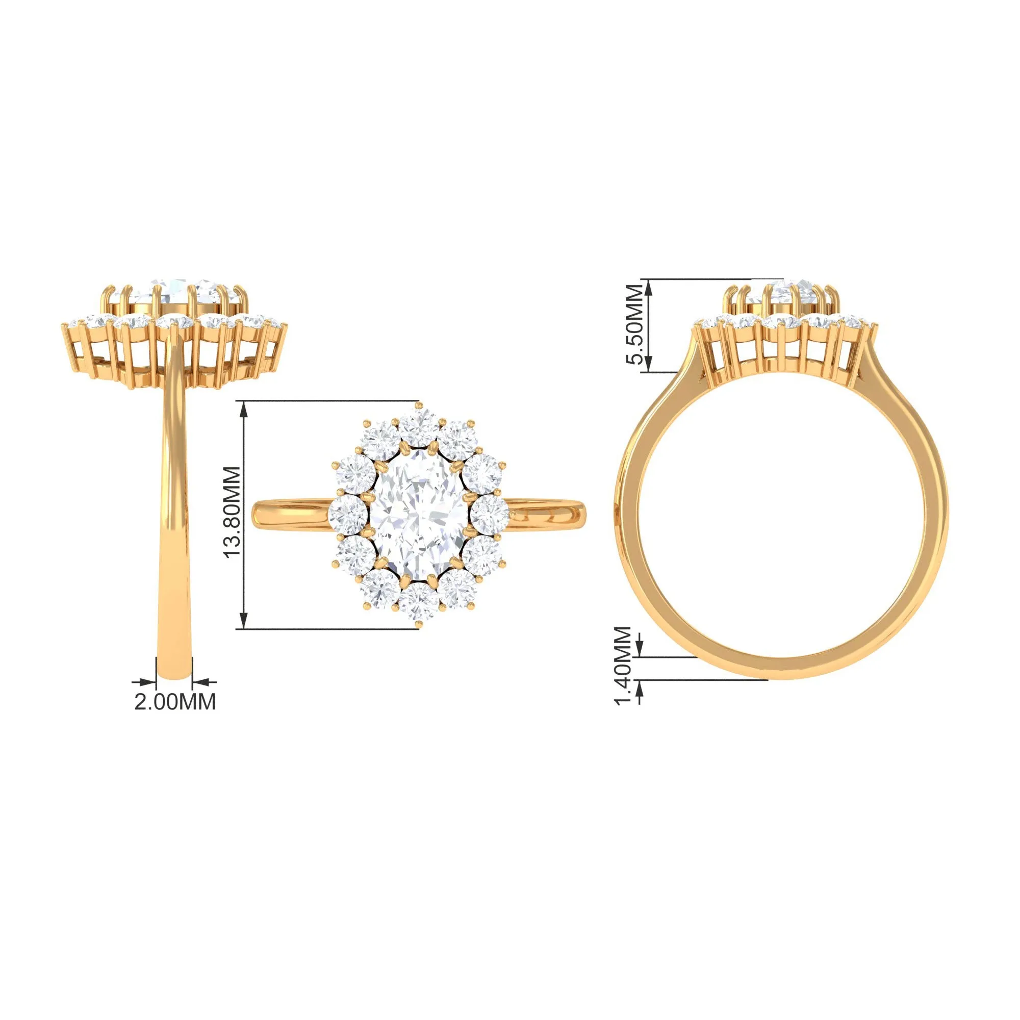 Princess Diana Inspired Simulated Diamond Engagement Ring