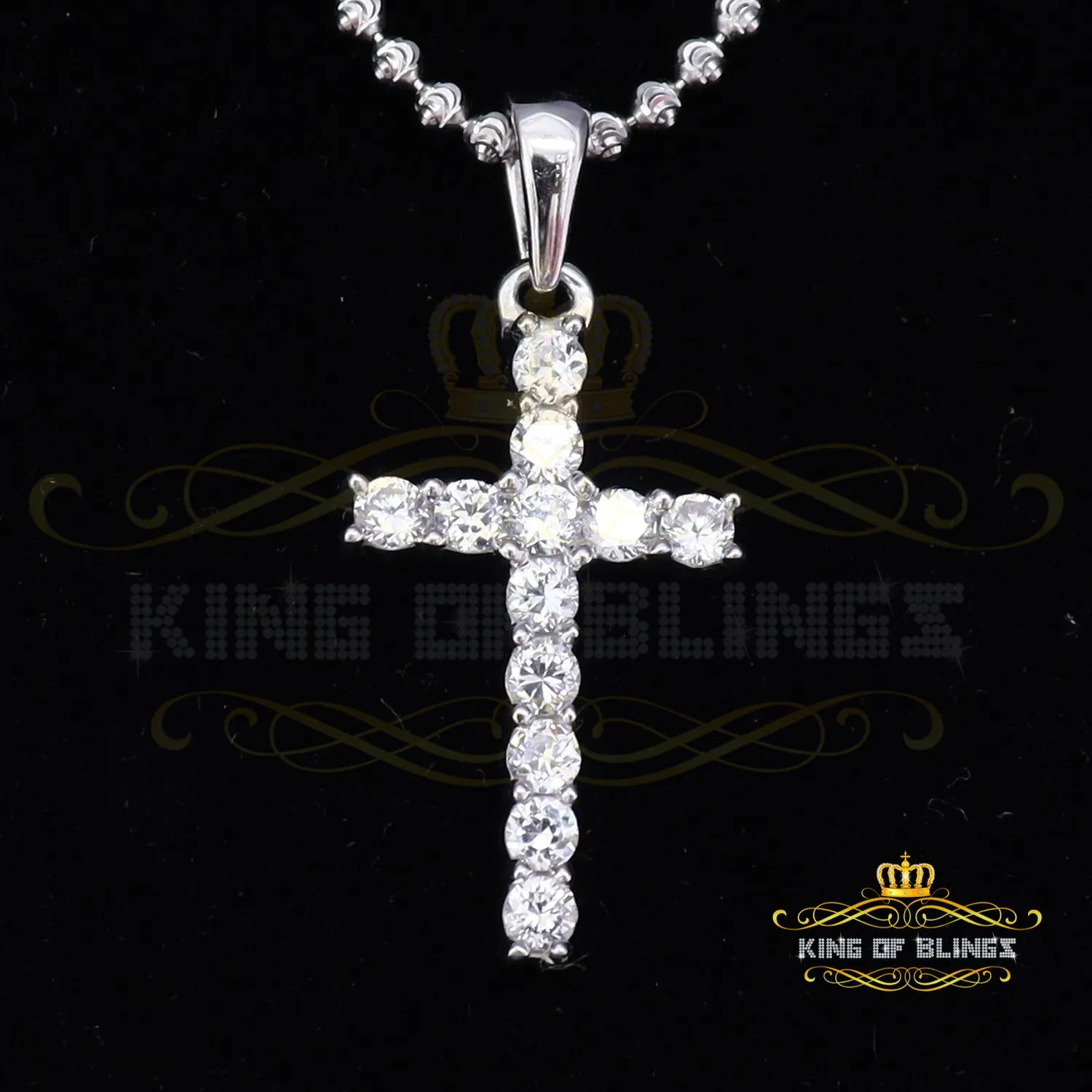 Promise White CROSS Shape Pendant Sterling Silver 2.04ct Cubic Zirconia Stone