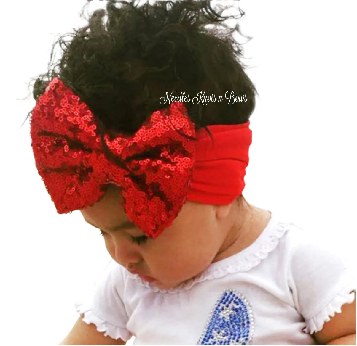 Red Sequin Bow Headwrap, Baby Girls & Toddlers
