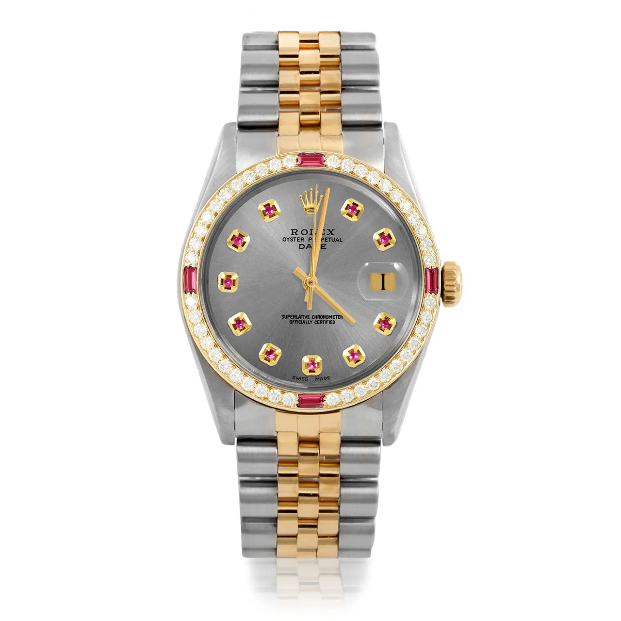 Rolex Date 34mm | 1500-TT-SLT-RBY-AM-4RBY-JBL