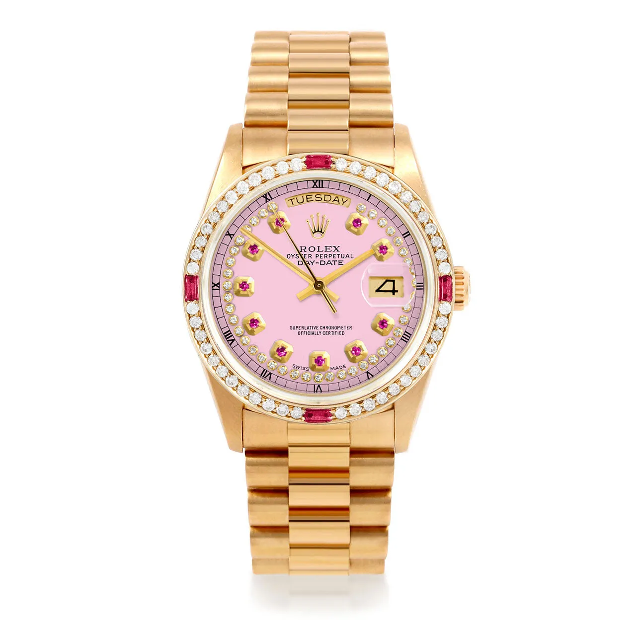 Rolex Day-Date 36mm | 18038-PNK-STRR-4RBY-PRS