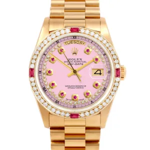 Rolex Day-Date 36mm | 18038-PNK-STRR-4RBY-PRS