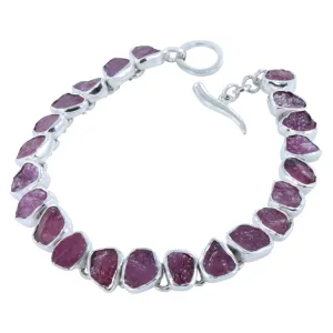 Rough Stone Ruby Bracelet in Sterling Silver