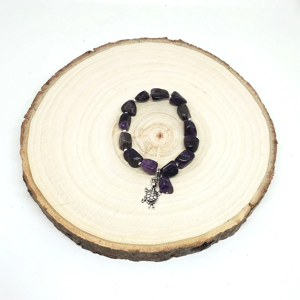 Semi-Precious Stone Bracelet with Charm - various options; by SunHeart Rises