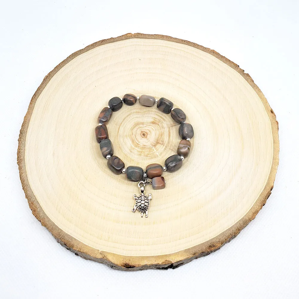 Semi-Precious Stone Bracelet with Charm - various options; by SunHeart Rises