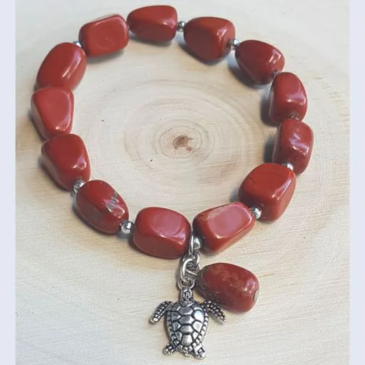 Semi-Precious Stone Bracelet with Charm - various options; by SunHeart Rises