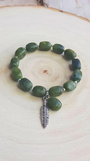 Semi-Precious Stone Bracelet with Charm - various options; by SunHeart Rises