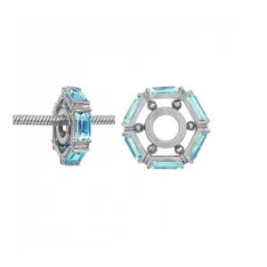 Silver & Swiss Blue Topaz Charm S006SW