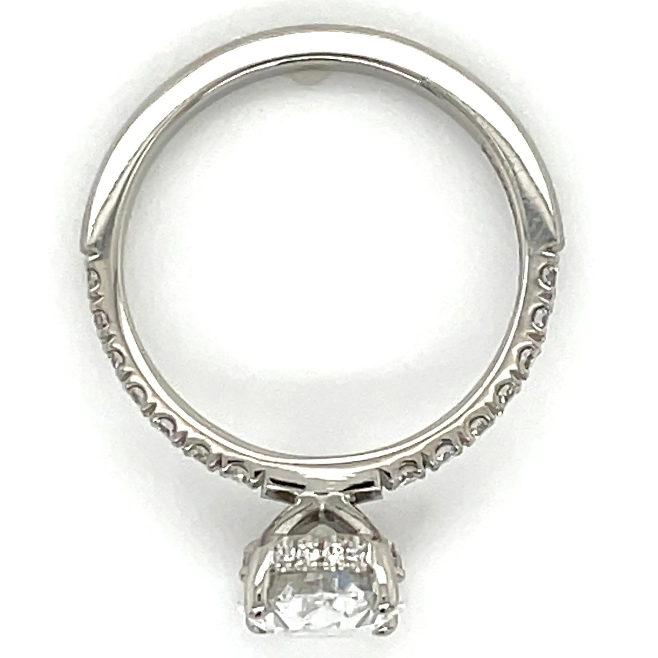 Skye - Platinum 2.36ct Laboratory Grown Oval Solitaire Diamond Engagement Ring With Hidden Halo And Castle Set Shoulders