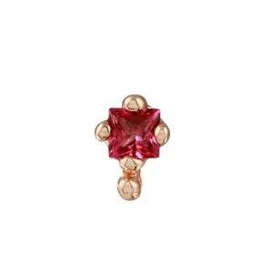 Square Topaz Dot Stud