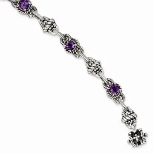 Sterling Silver Amethyst Bracelet