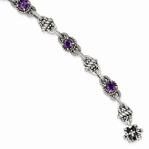 Sterling Silver Amethyst Bracelet
