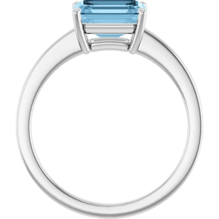 Sterling Silver Natural Sky Blue Topaz Ring