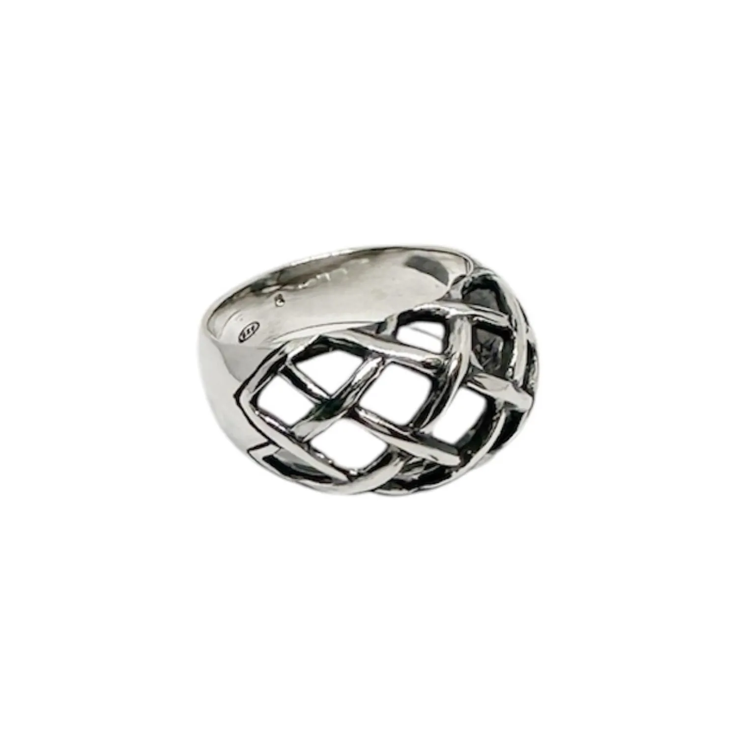 The Woven Square Cut Out Dome Ring