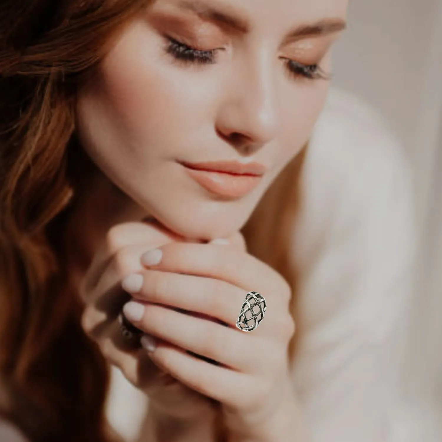 The Woven Square Cut Out Dome Ring