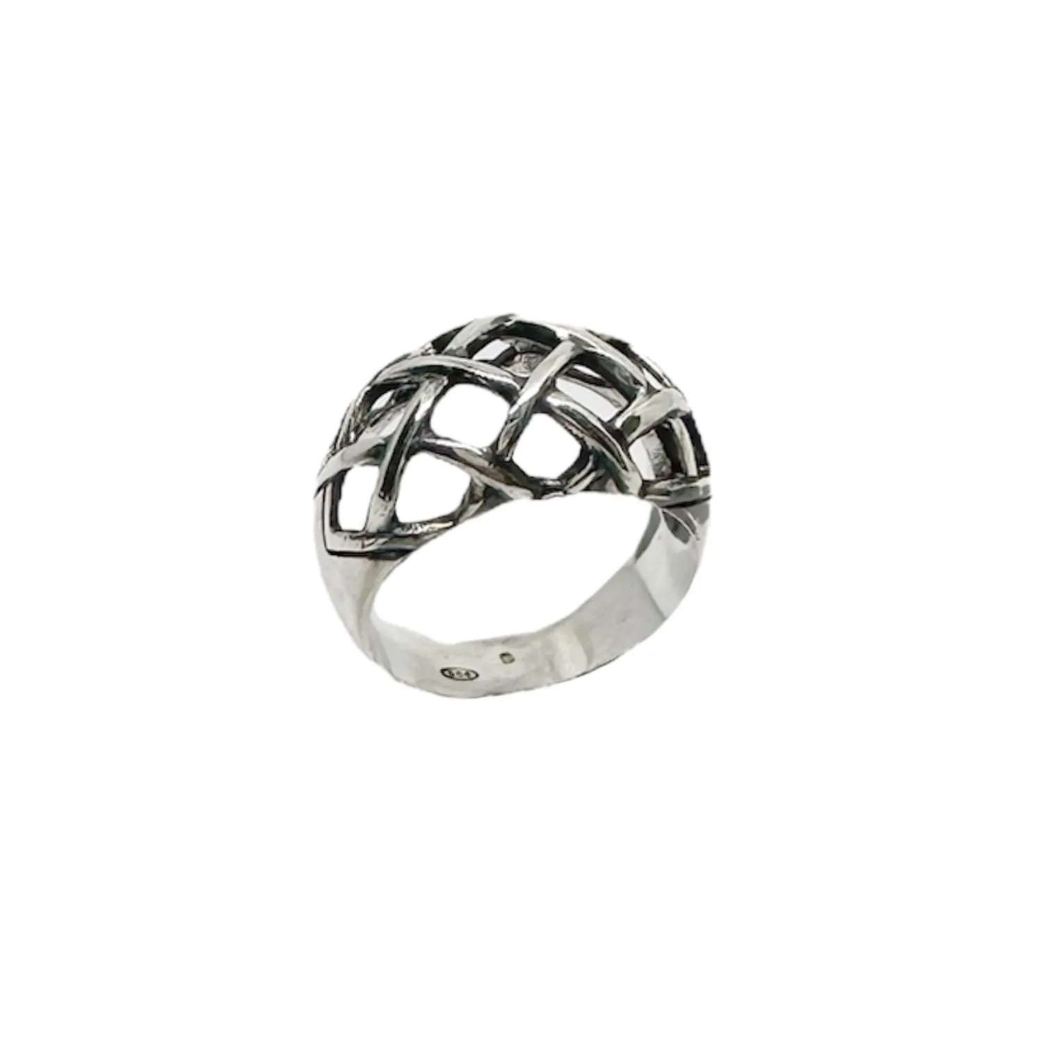 The Woven Square Cut Out Dome Ring