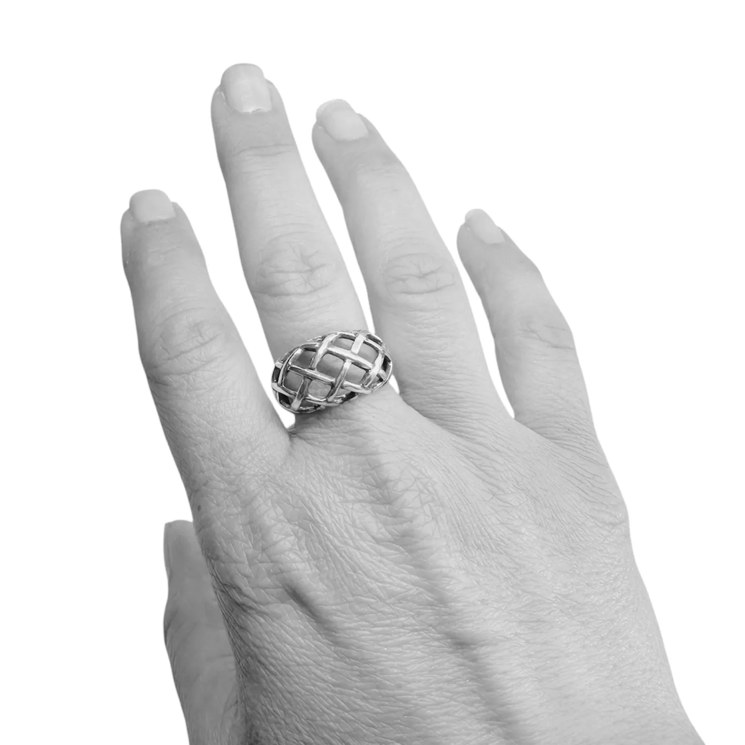 The Woven Square Cut Out Dome Ring
