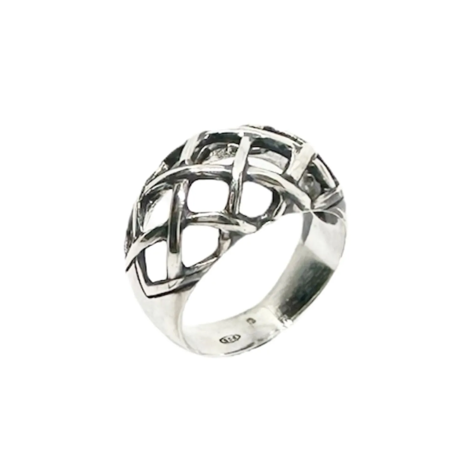 The Woven Square Cut Out Dome Ring