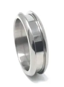 Titanium Bevelled ring core blank with screw, 6mm (3mm groove)