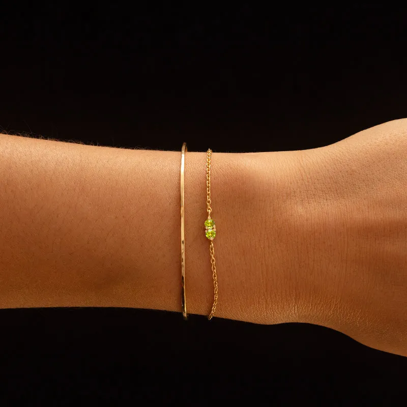 Twin Bracelet, Peridot, Gold