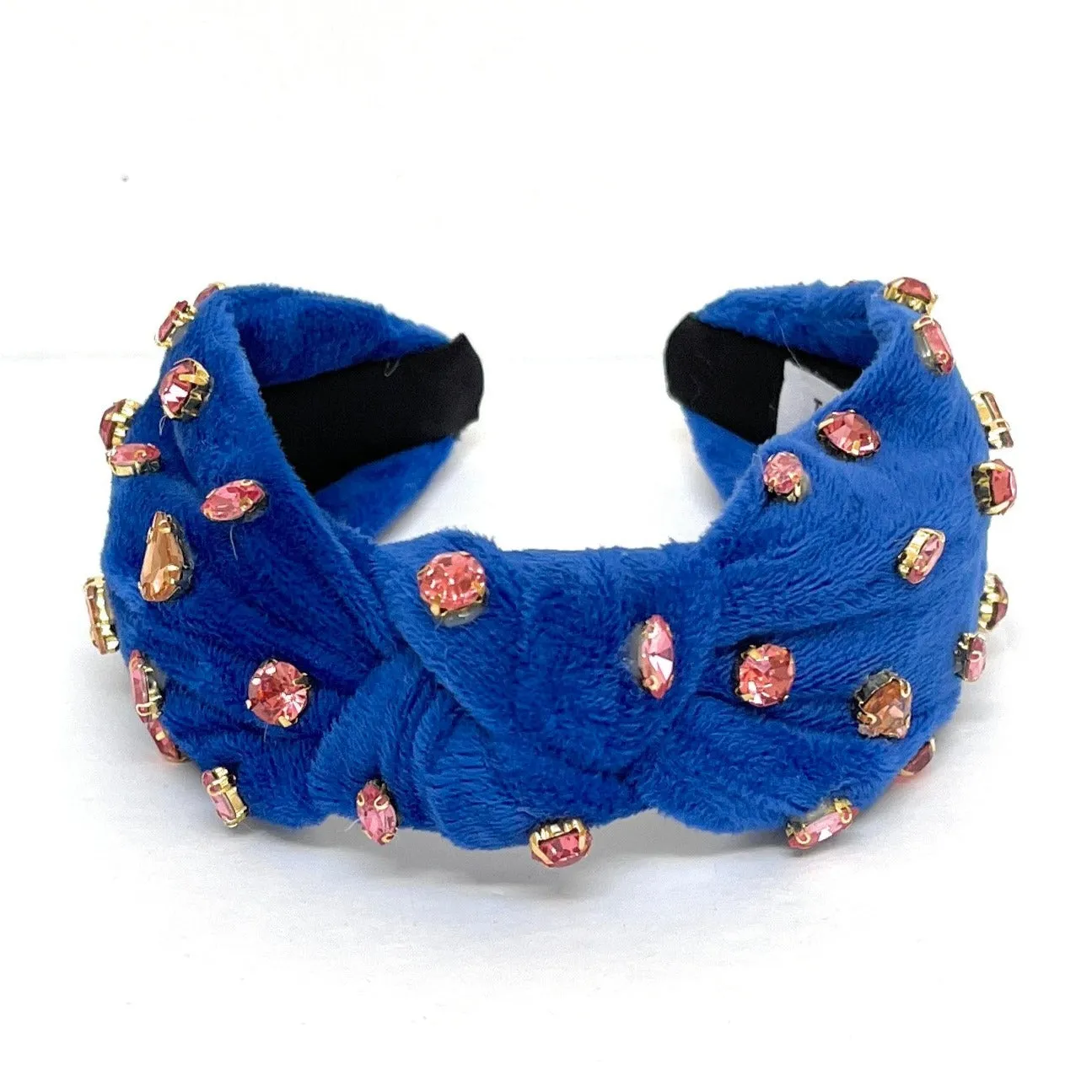 Velvet Knotted Jeweled Headband