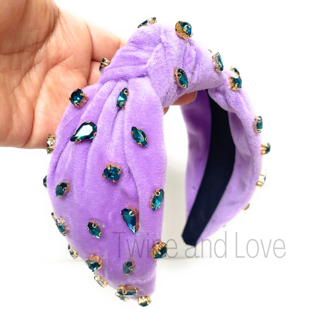 Velvet Knotted Jeweled Headband
