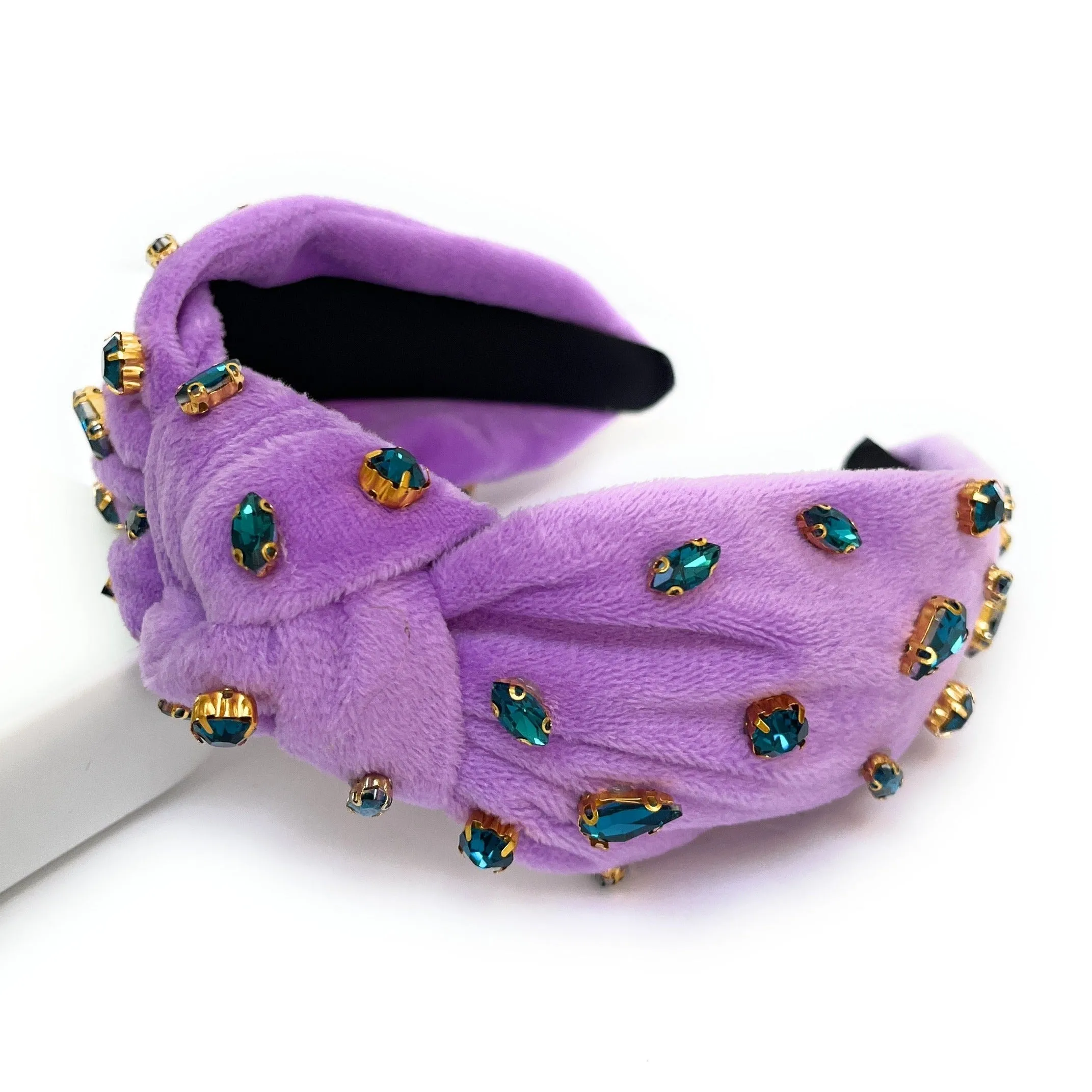 Velvet Knotted Jeweled Headband