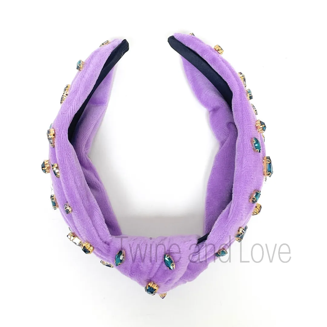 Velvet Knotted Jeweled Headband