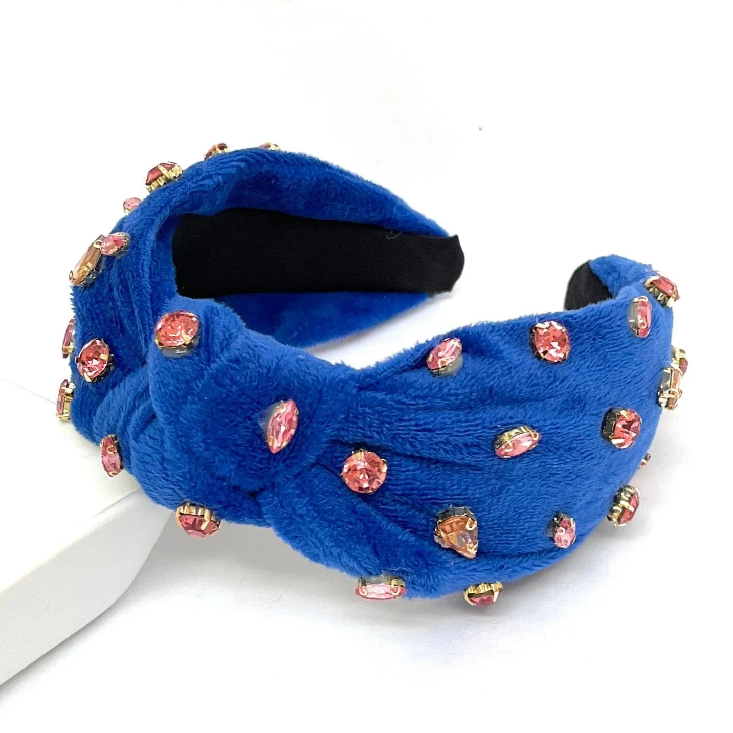 Velvet Knotted Jeweled Headband