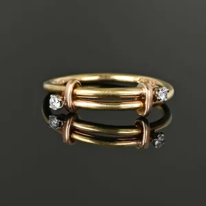 Vintage Gold Diamond Buckle Ring Band