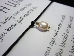 Wish Bracelet - Freshwater Pearl. Pearl Birthstone Bracelet