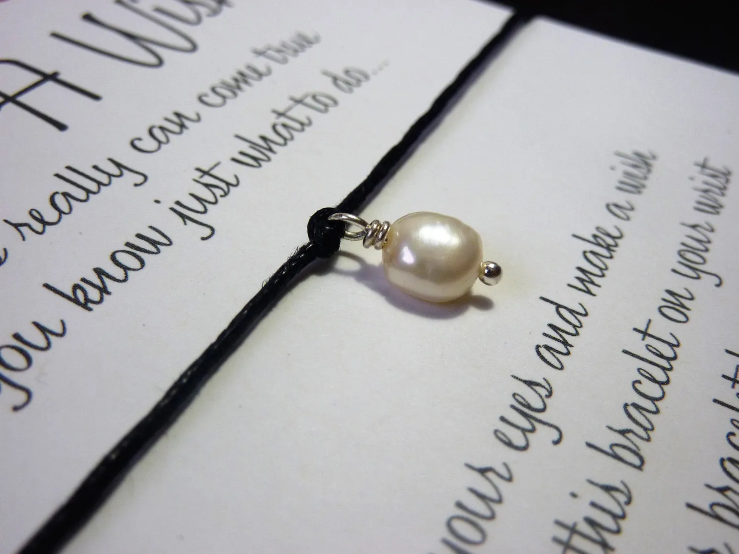 Wish Bracelet - Freshwater Pearl. Pearl Birthstone Bracelet