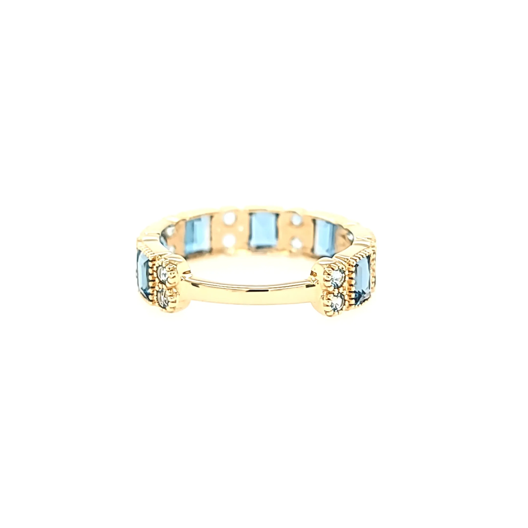Yellow Gold London Blue Topaz & Blue Topaz Ring (I7446)