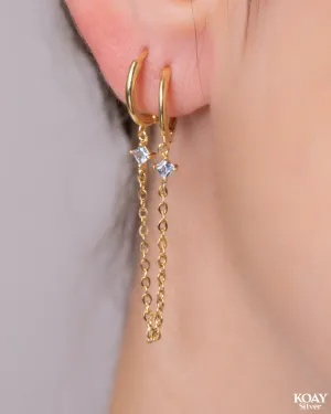 Zircon Chain Earcuff GP (Aqua)