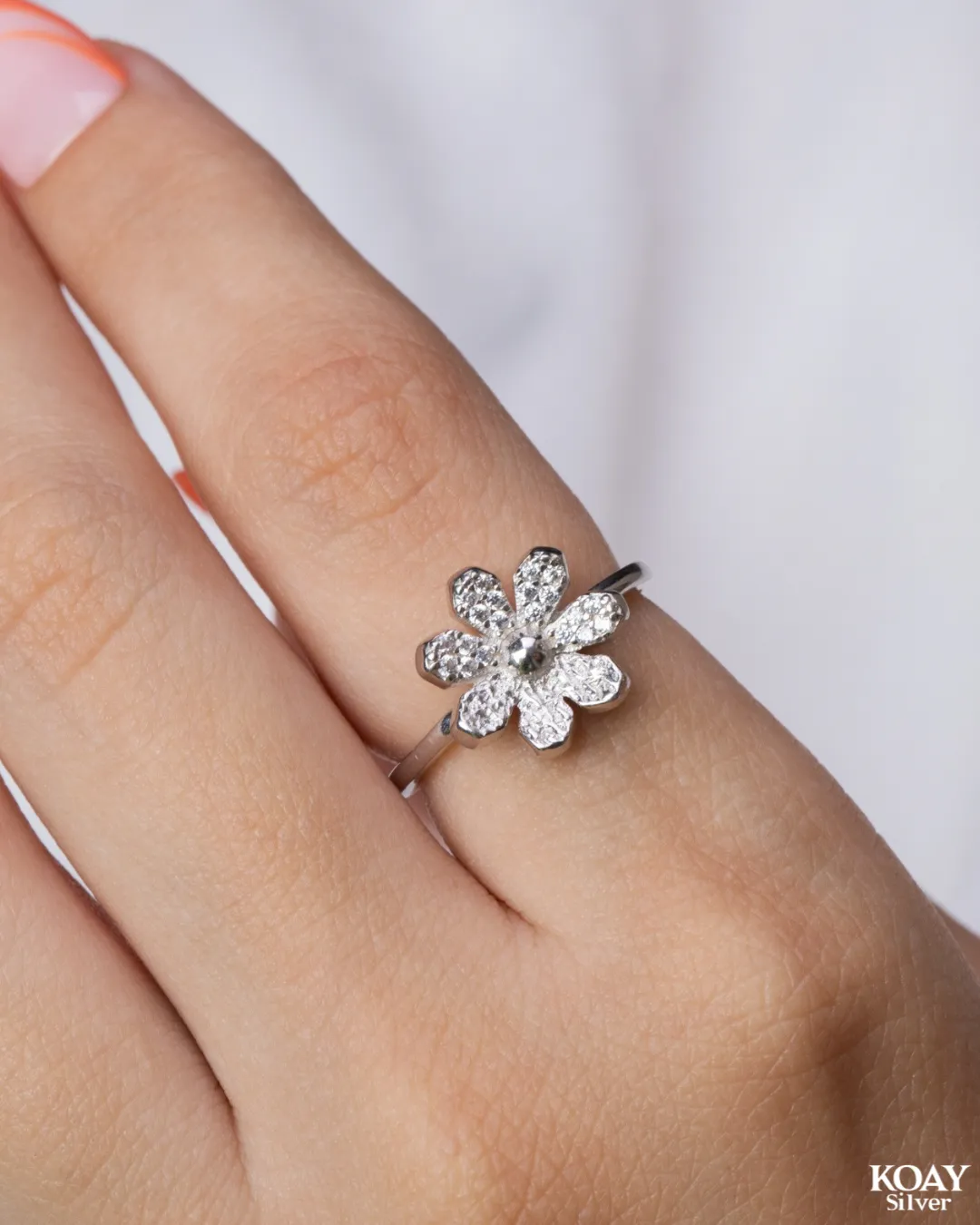 Zircon Flower Ring