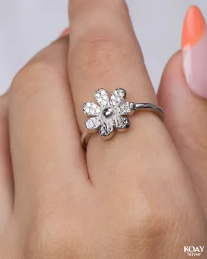 Zircon Flower Ring
