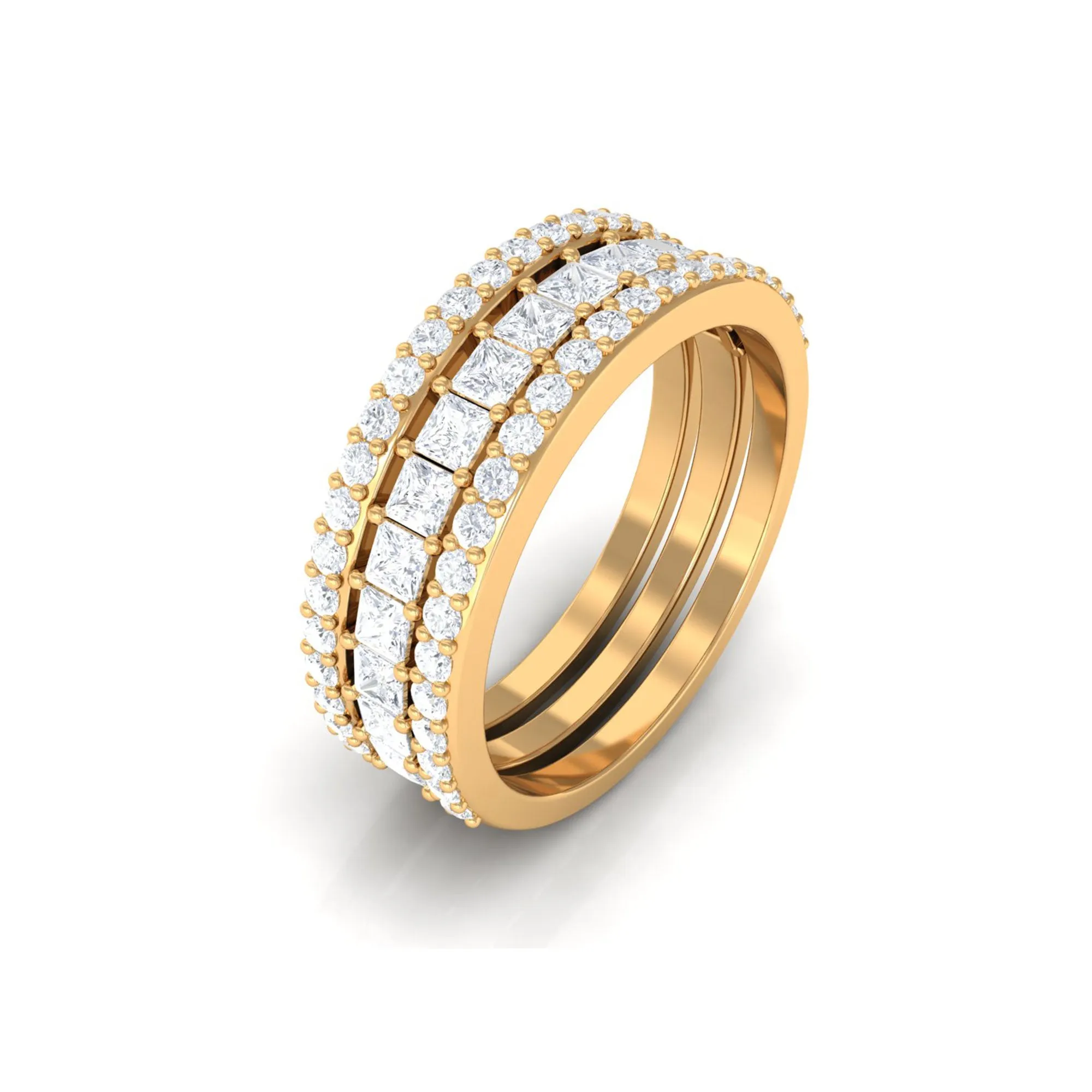 Zircon Stackable Band Ring Set of 3