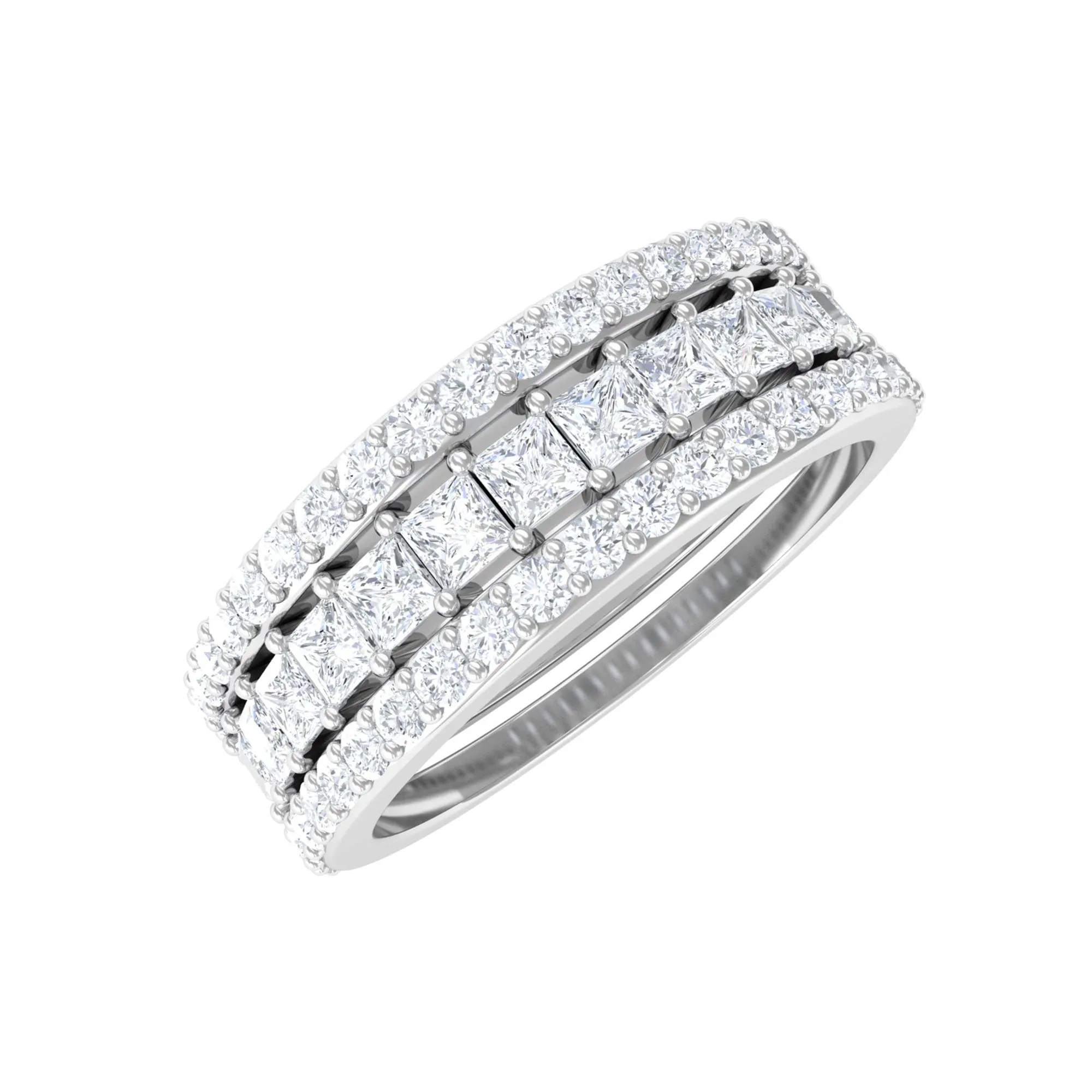Zircon Stackable Band Ring Set of 3