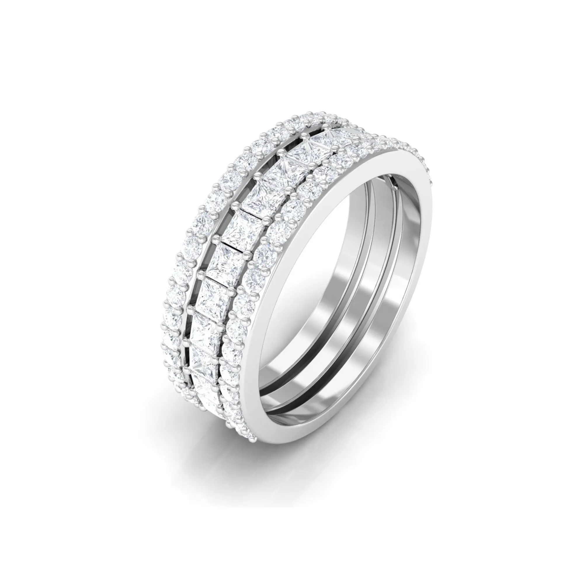 Zircon Stackable Band Ring Set of 3